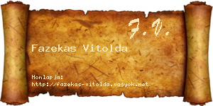 Fazekas Vitolda névjegykártya