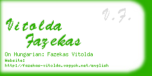 vitolda fazekas business card